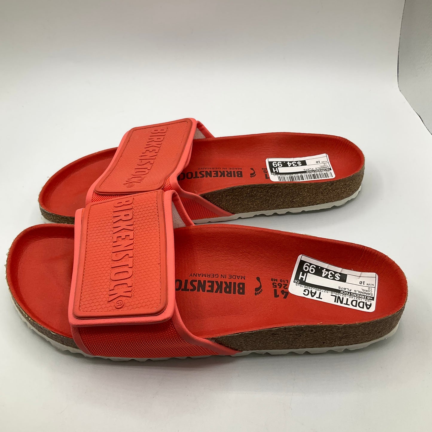 Sandals Flats By Birkenstock In Coral, Size: 10