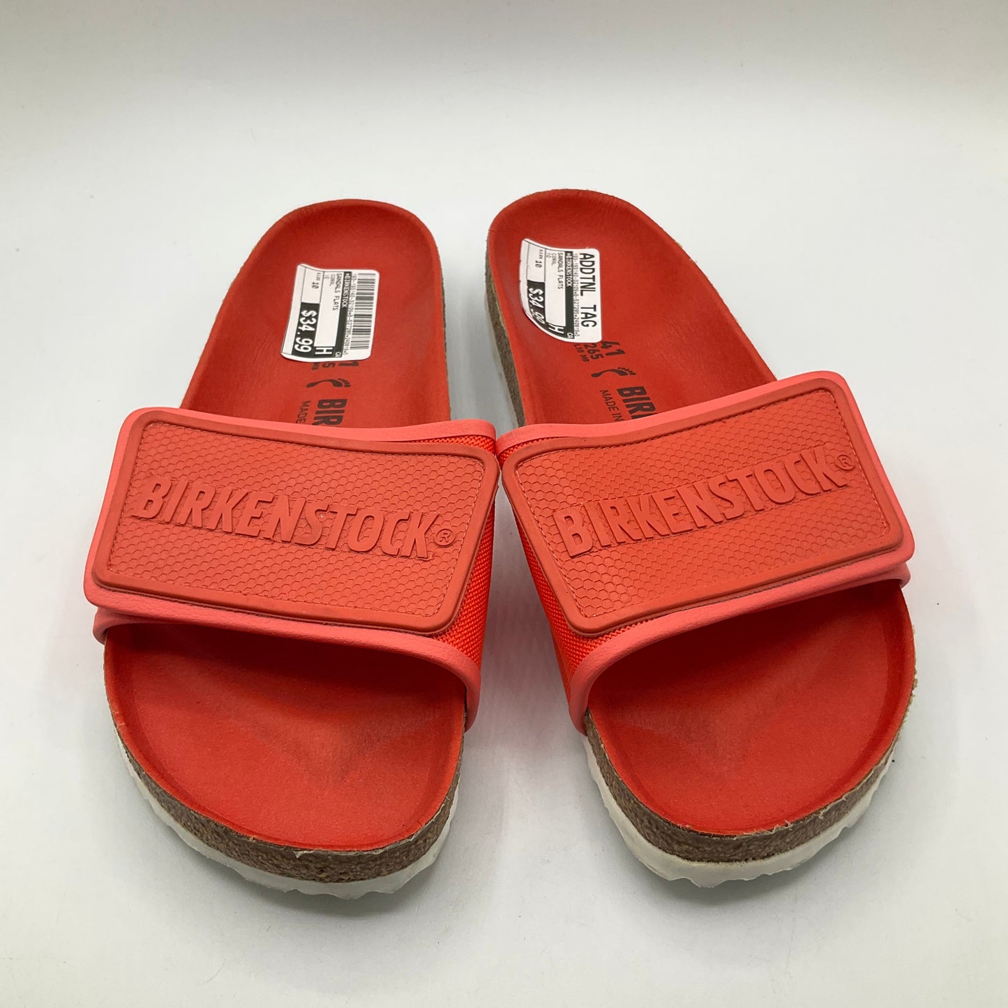 Sandals Flats By Birkenstock In Coral, Size: 10