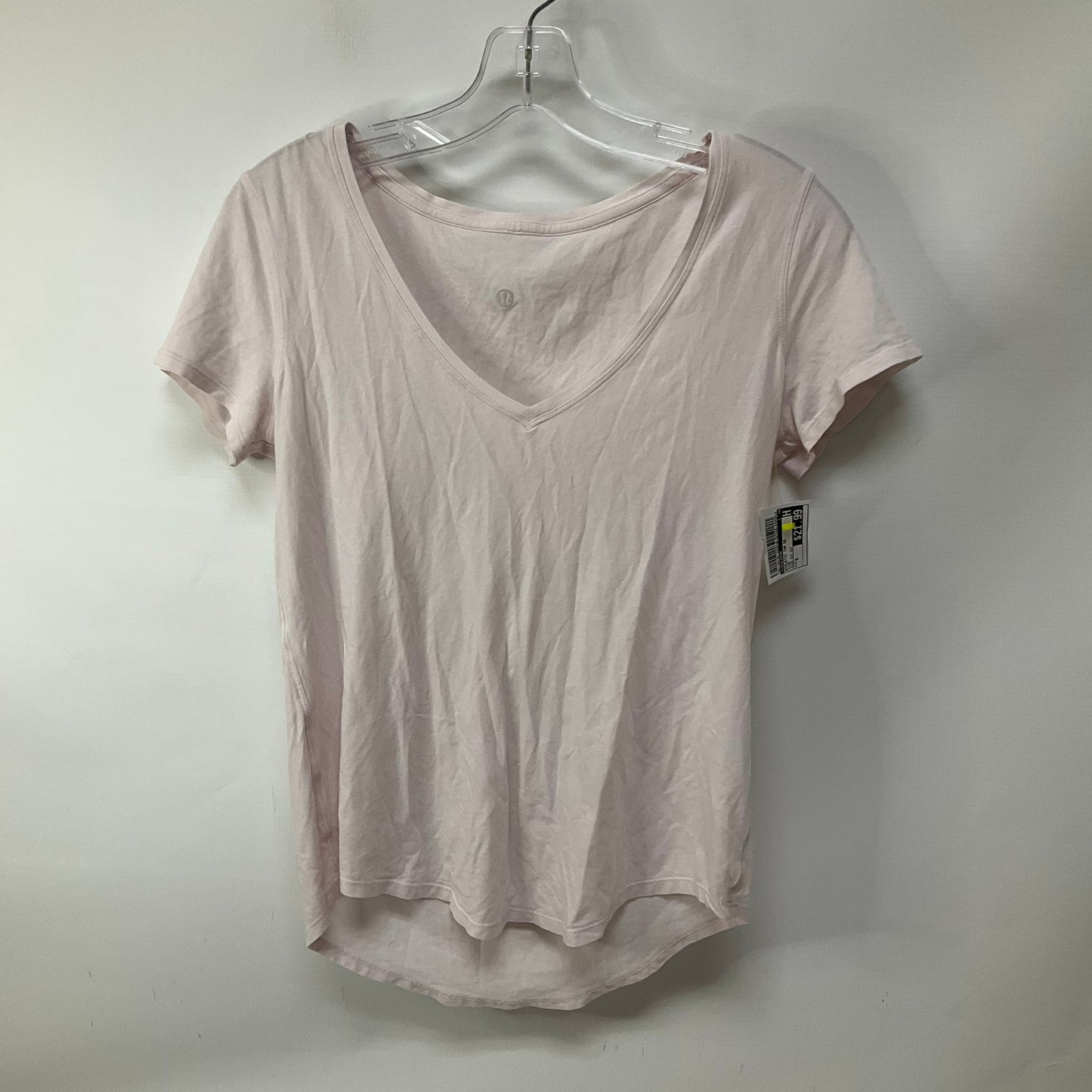 Athletic Top Short Sleeve By Lululemon In Pink, Size: 6