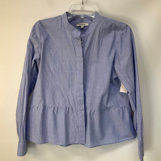 Top Long Sleeve By Madewell In Blue Denim, Size: M