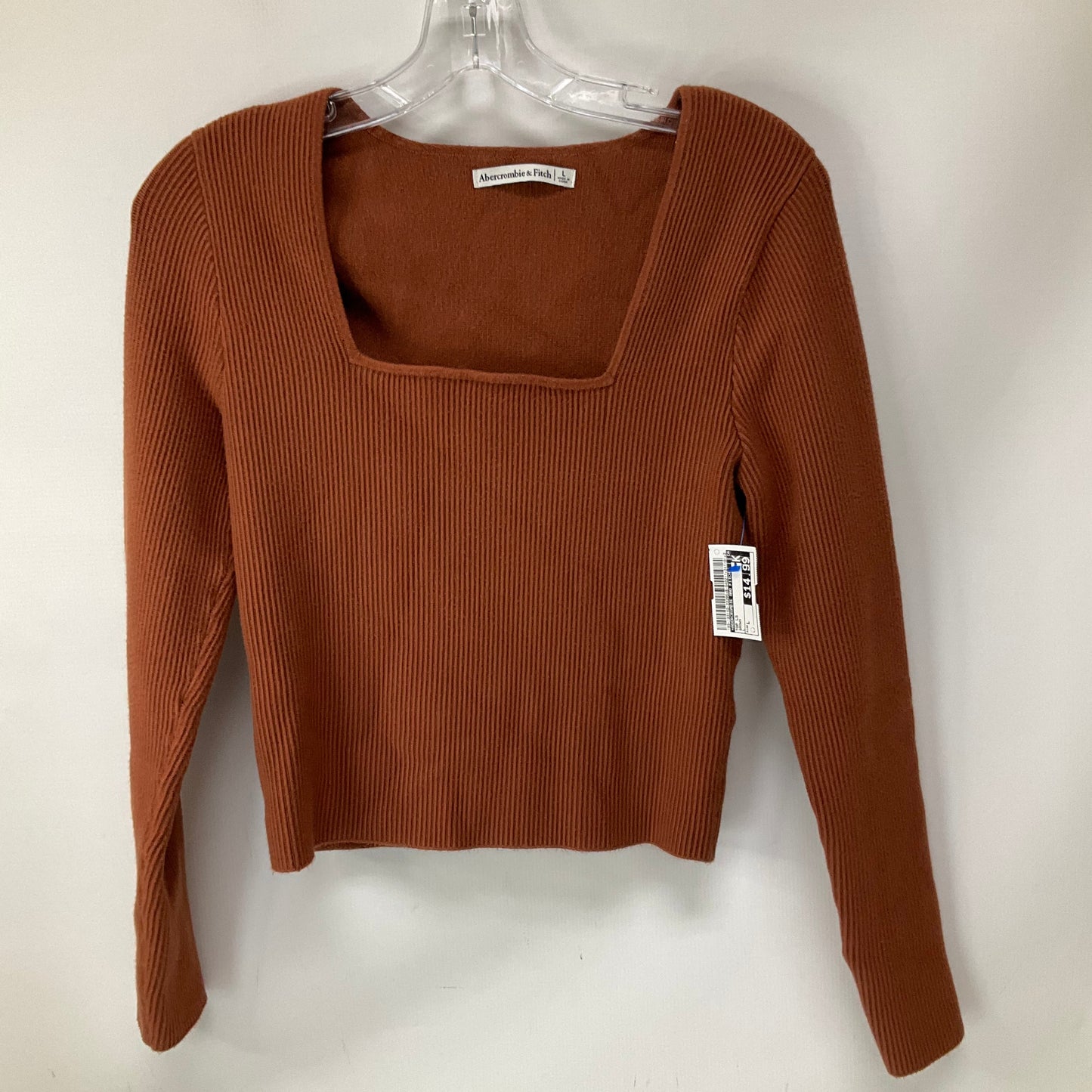 Top Long Sleeve By Abercrombie And Fitch In Brown, Size: L