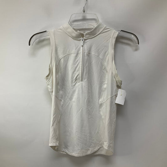 Athletic Top Short Sleeve By Lululemon In White, Size: 4