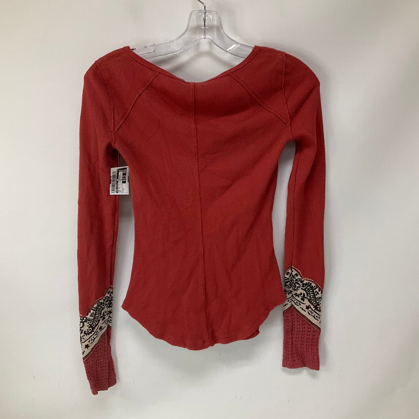 Red Top Long Sleeve Free People, Size S