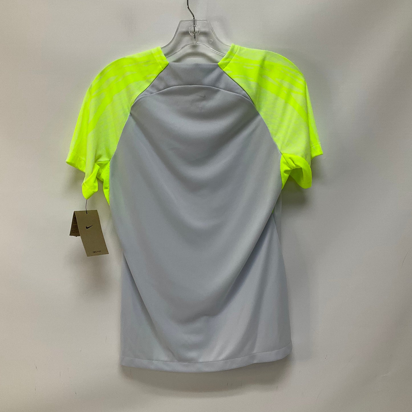 Grey & Yellow Athletic Top Short Sleeve Nike Apparel, Size M