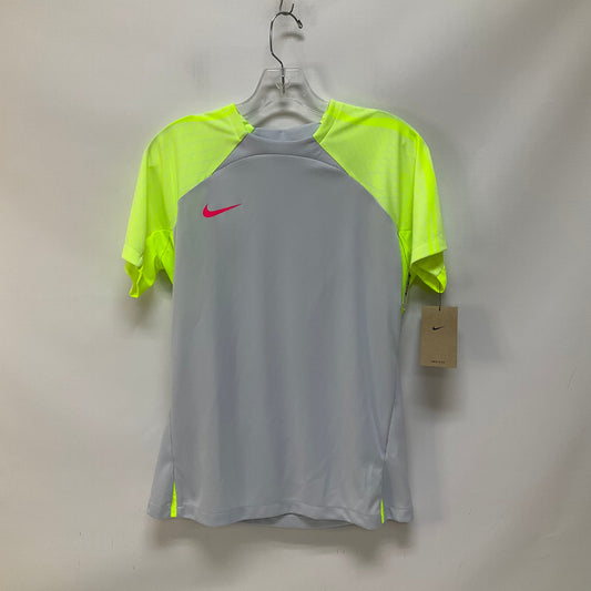 Grey & Yellow Athletic Top Short Sleeve Nike Apparel, Size M