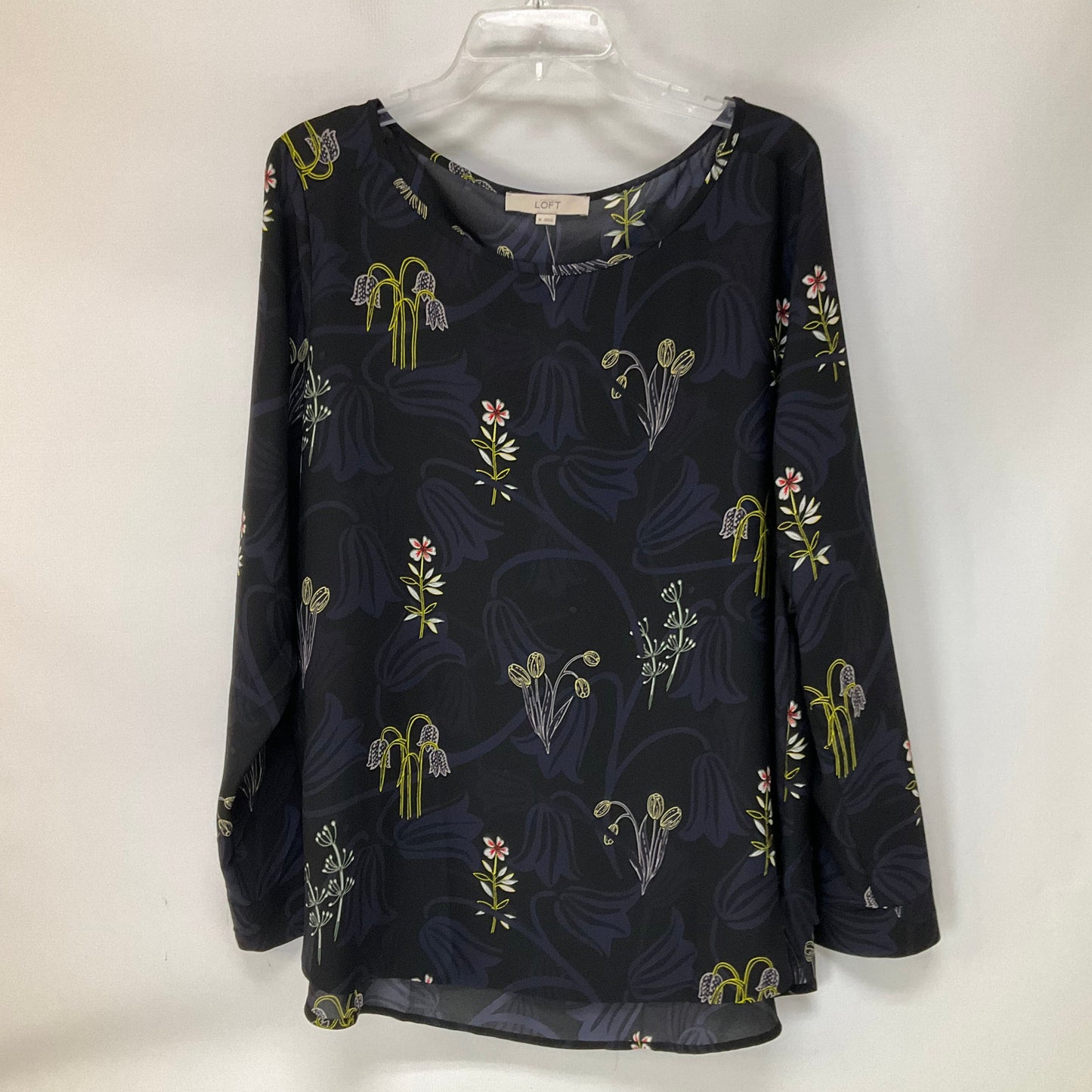 Floral Print Top Long Sleeve Loft, Size Xl