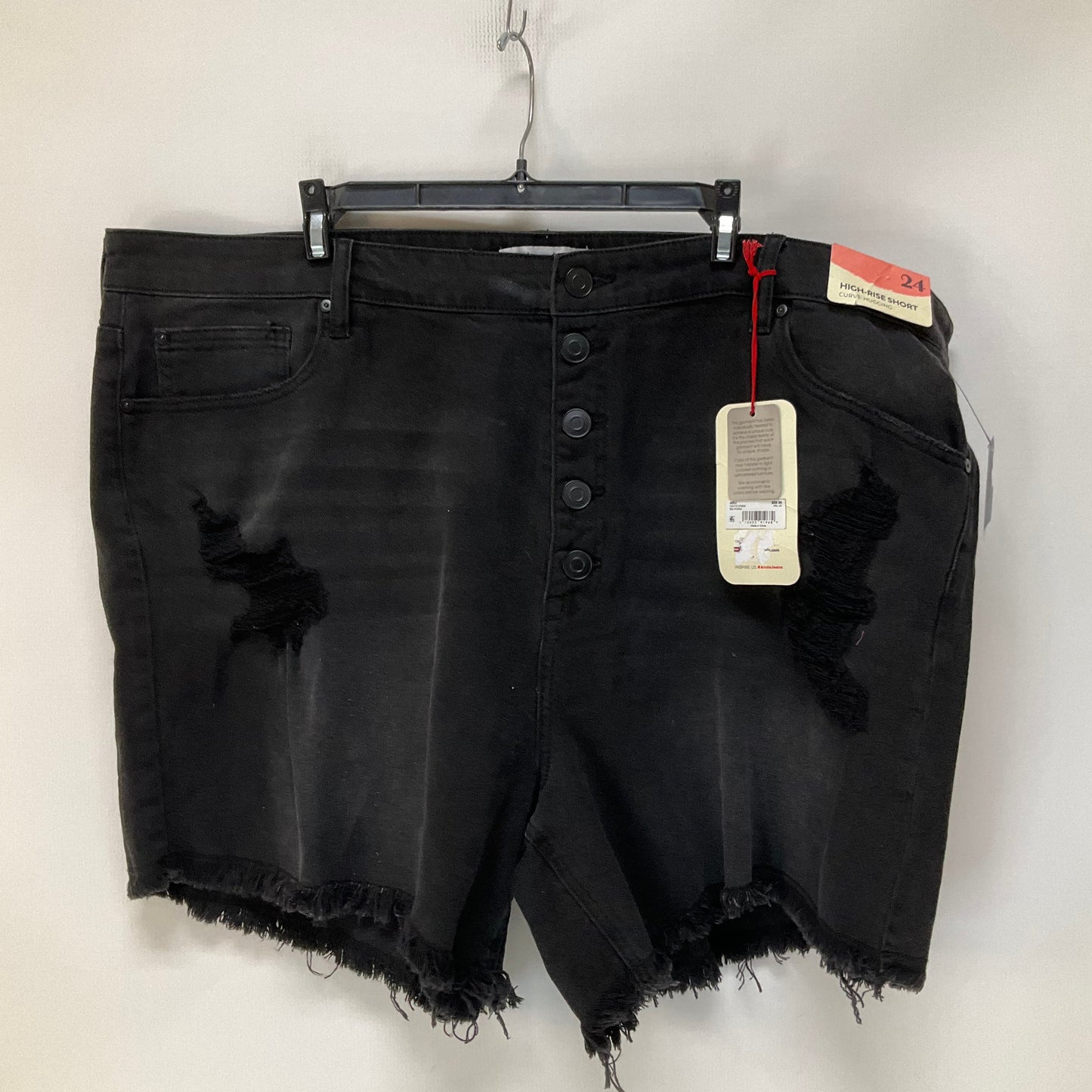 Black Denim Shorts Cmc, Size 24