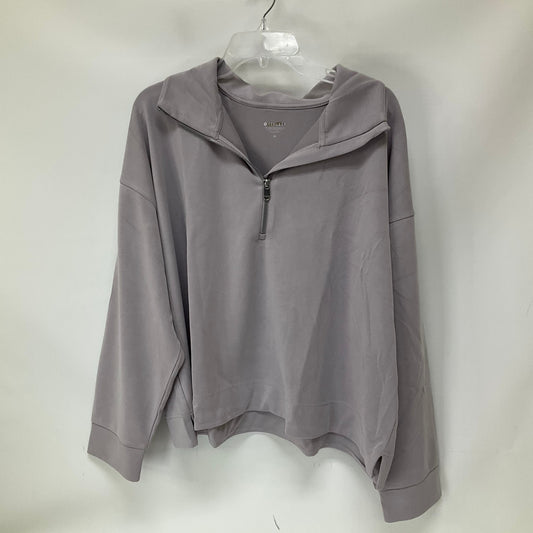 Grey Athletic Top Long Sleeve Collar Athleta, Size 2x