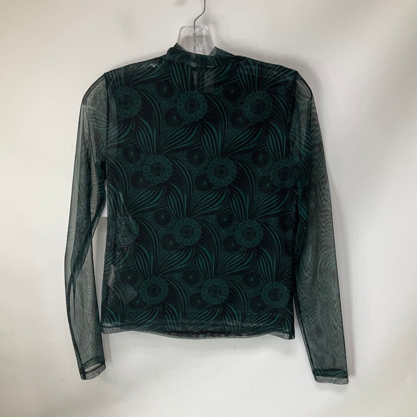 Top Long Sleeve By Anthropologie In Black & Green, Size: Xs