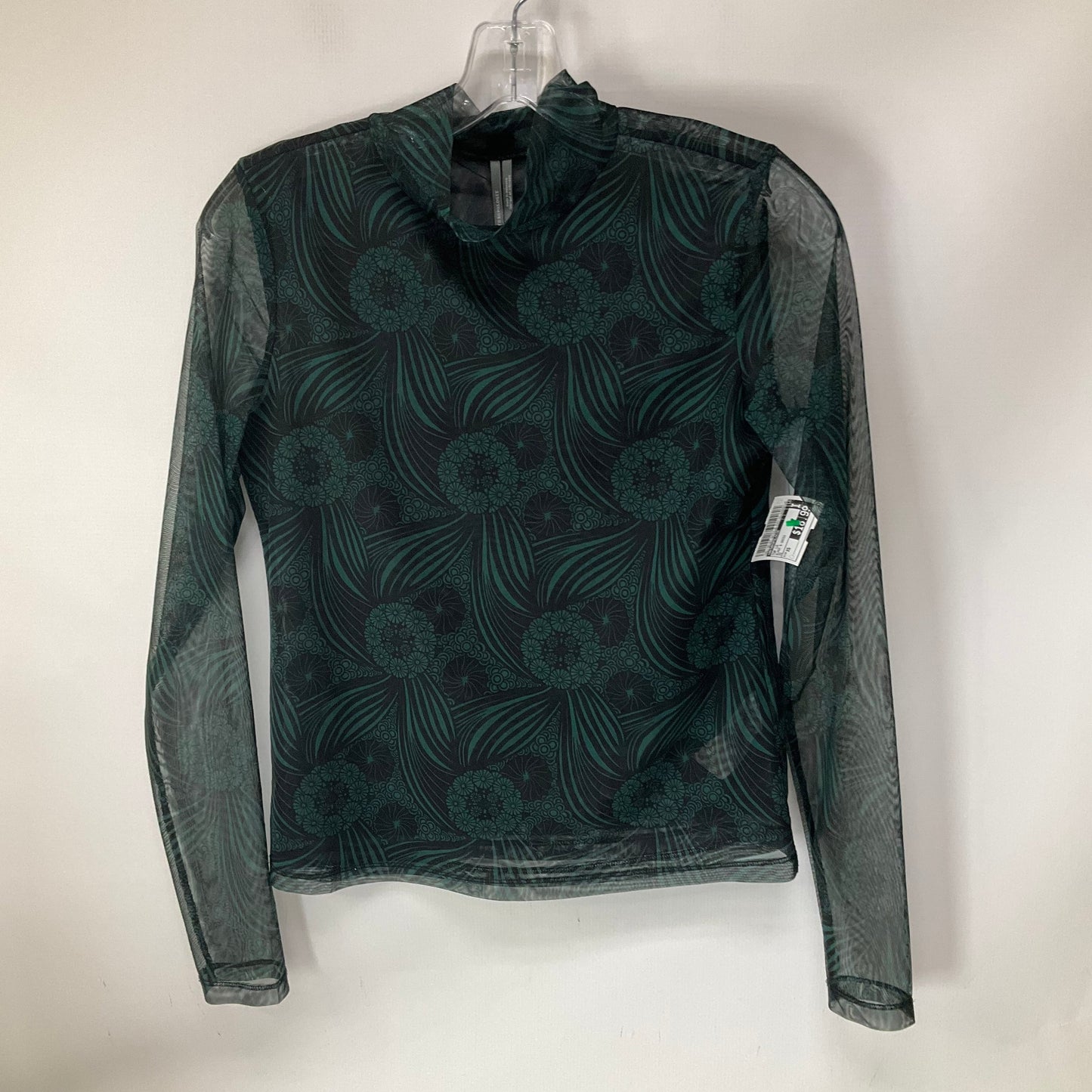 Top Long Sleeve By Anthropologie In Black & Green, Size: Xs