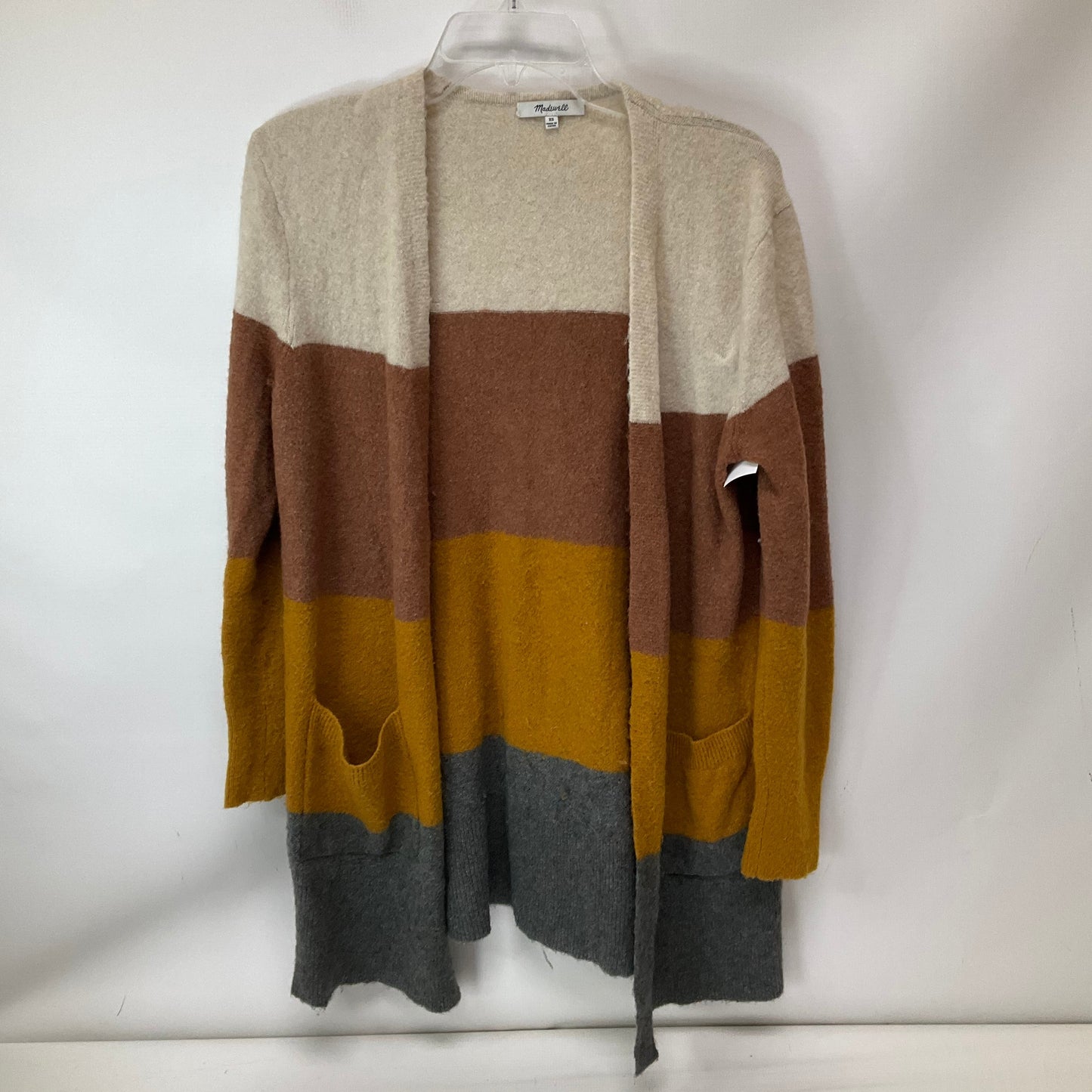 Sweater Cardigan By Madewell In Tan & Yellow, Size: Xs