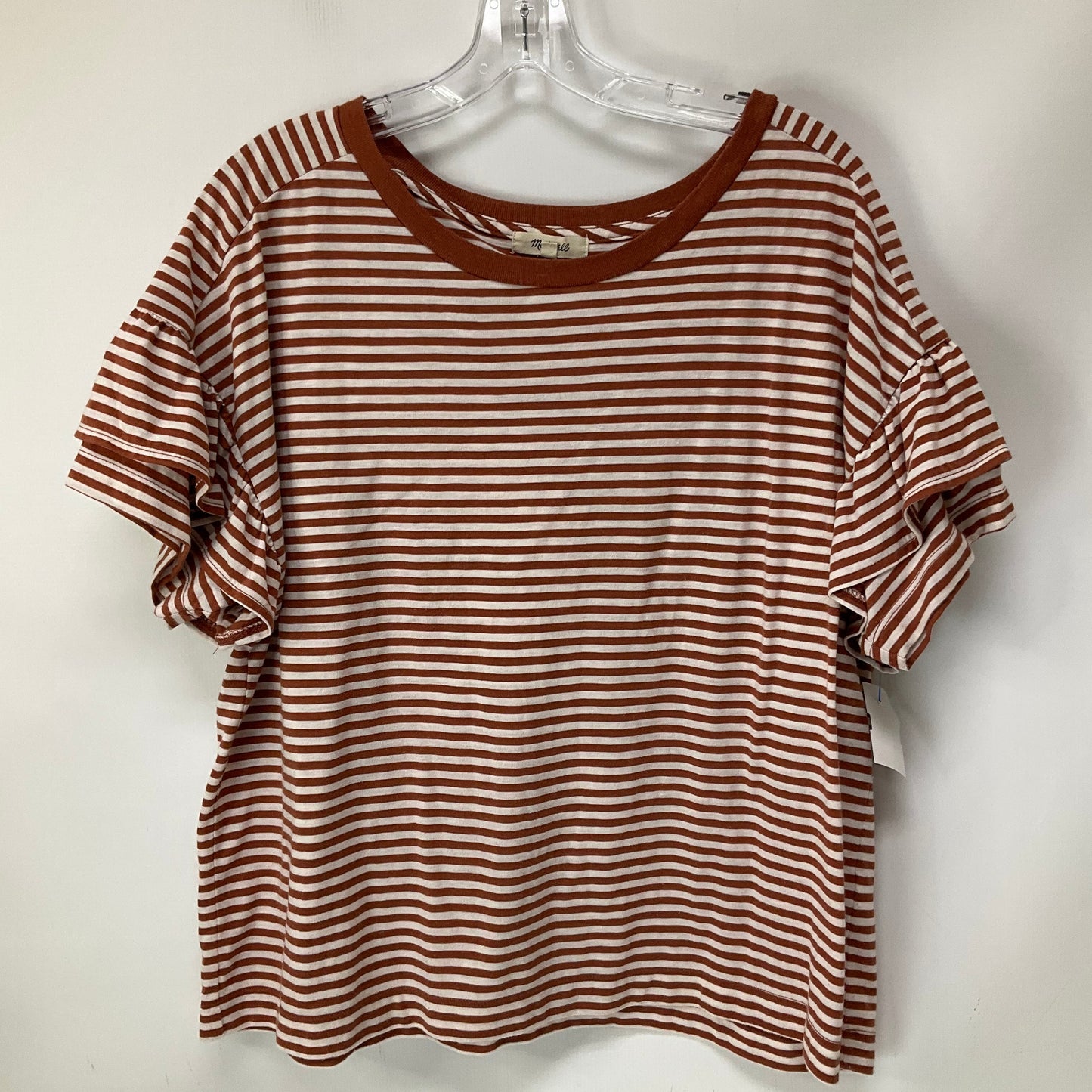 Top Short Sleeve By Madewell In Striped Pattern, Size: Xl