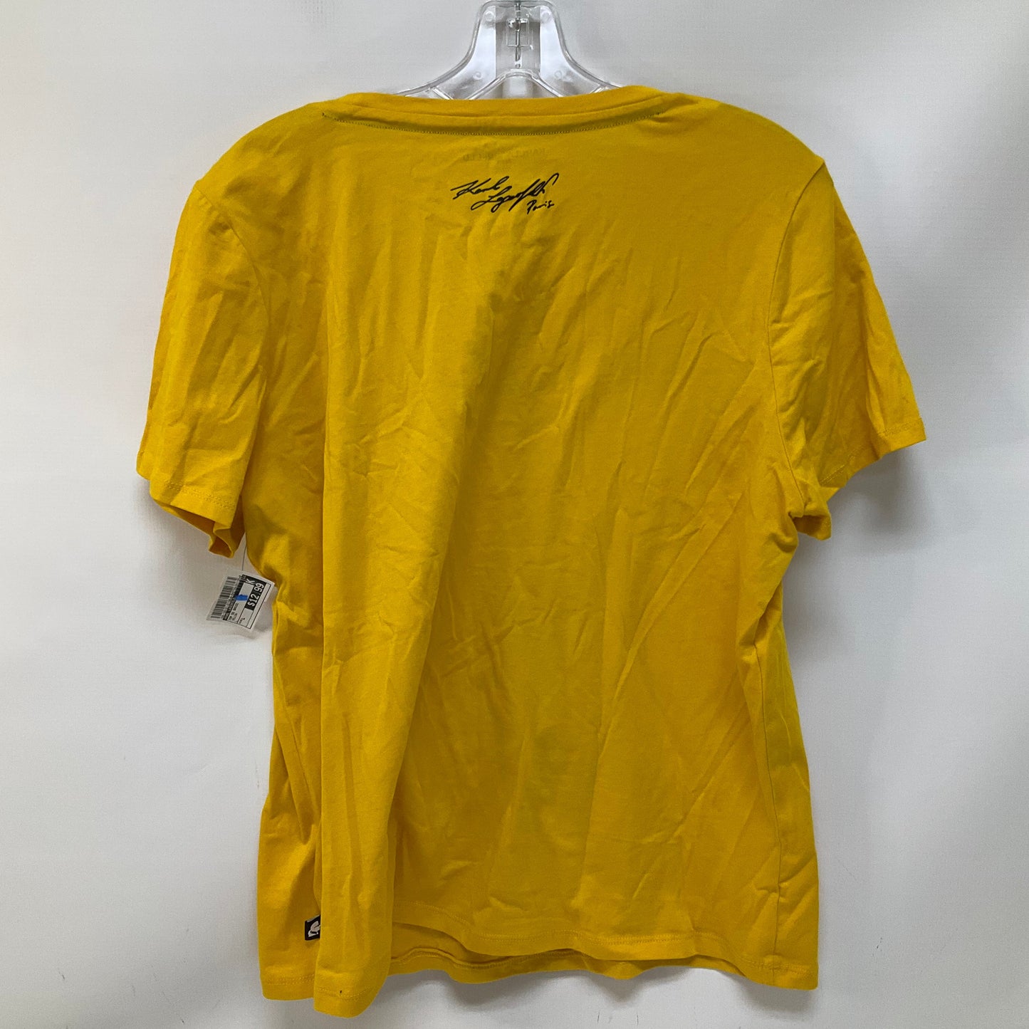 Top Short Sleeve Basic By Karl Lagerfeld In Yellow, Size: L