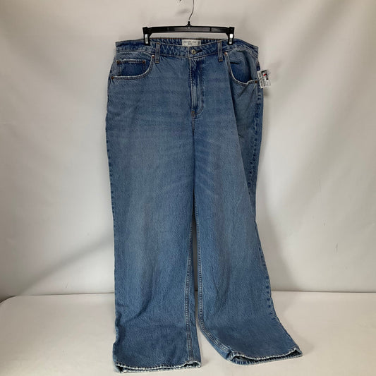 Jeans Wide Leg By Abercrombie And Fitch In Blue Denim, Size: 18