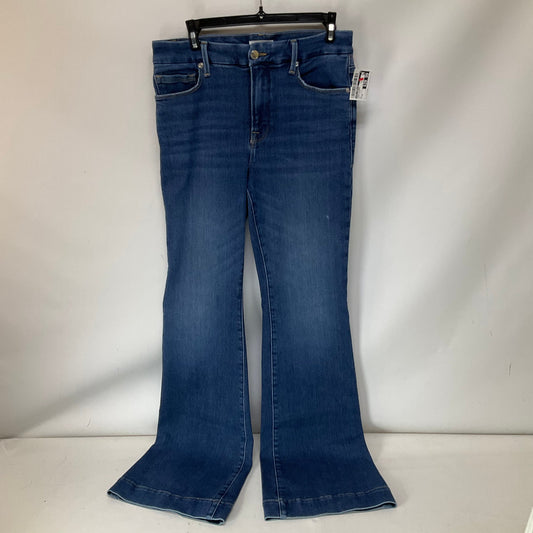 Jeans Flared By Good American In Blue Denim, Size: 6