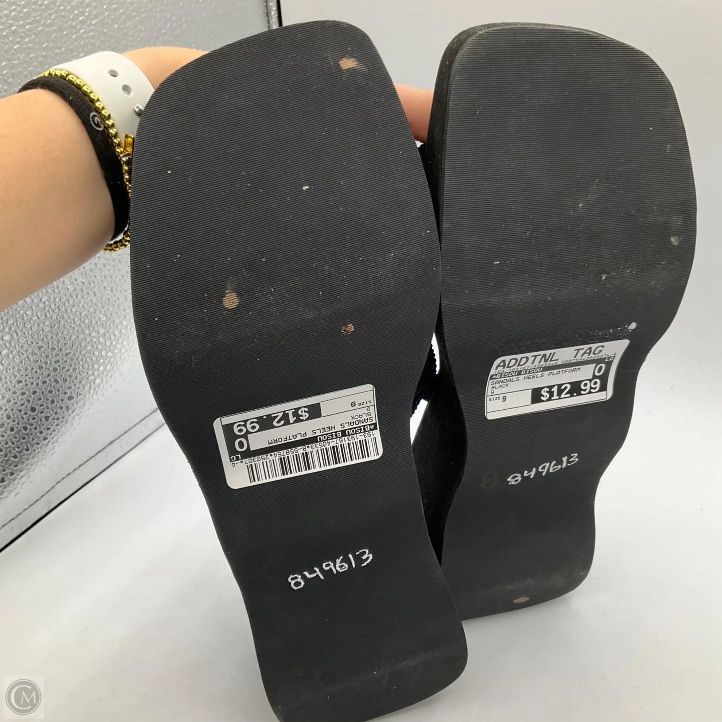 Sandals Heels Platform By Bisou Bisou In Black, Size: 9