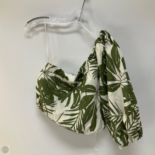 Top Short Sleeve By Abercrombie And Fitch In Green & White, Size: S