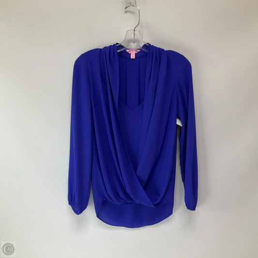 Top Long Sleeve Designer By Lilly Pulitzer In Blue, Size: Xxs
