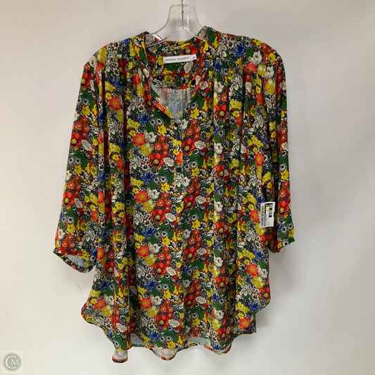 Top Long Sleeve Designer By Rebecca Minkoff In Floral Print, Size: L