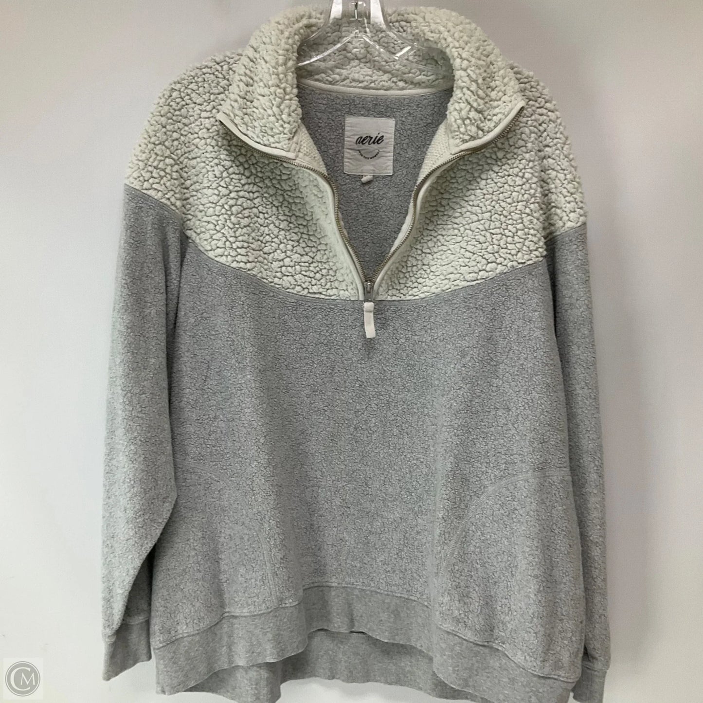 Sweatshirt Collar By Aerie In Grey, Size: M