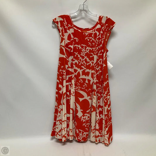 Dress Casual Short By Maeve In Orange & White, Size: S