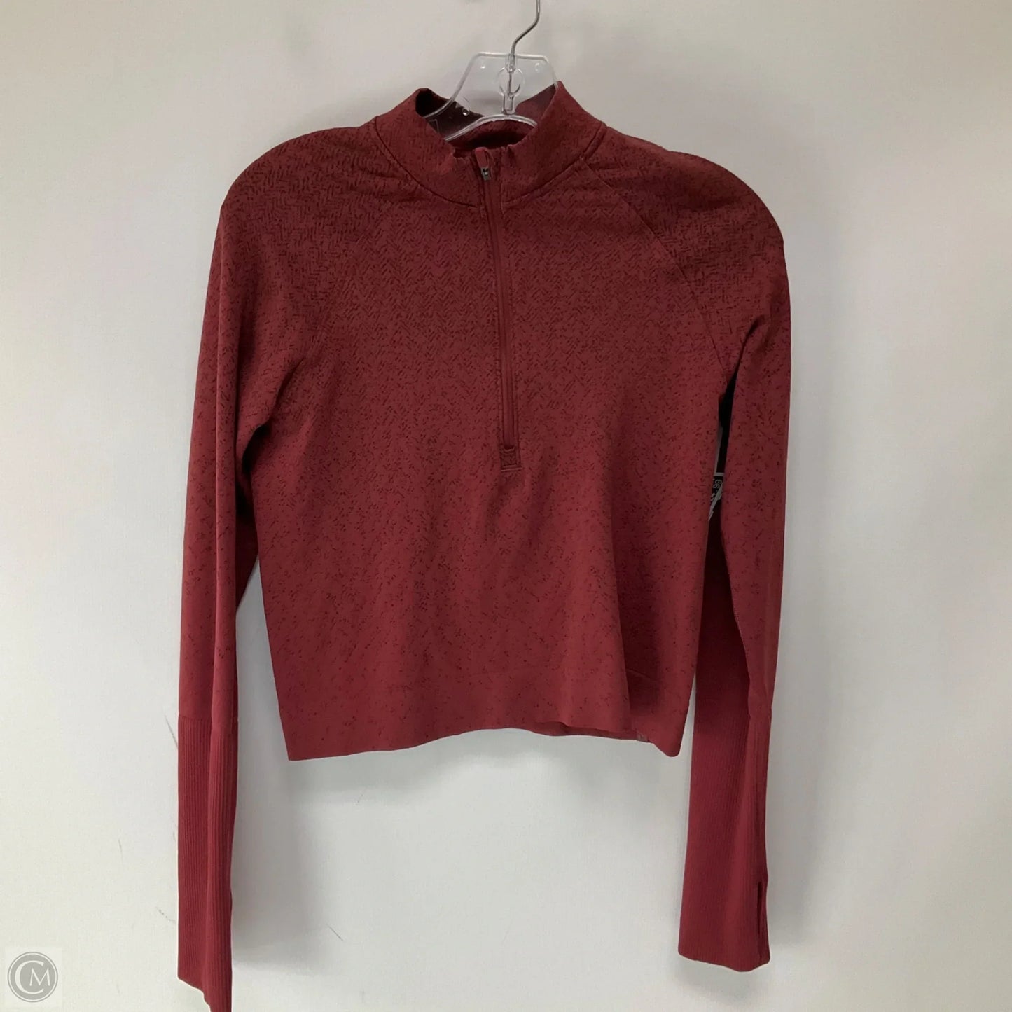 Athletic Top Long Sleeve Collar By Lululemon In Red, Size: 6