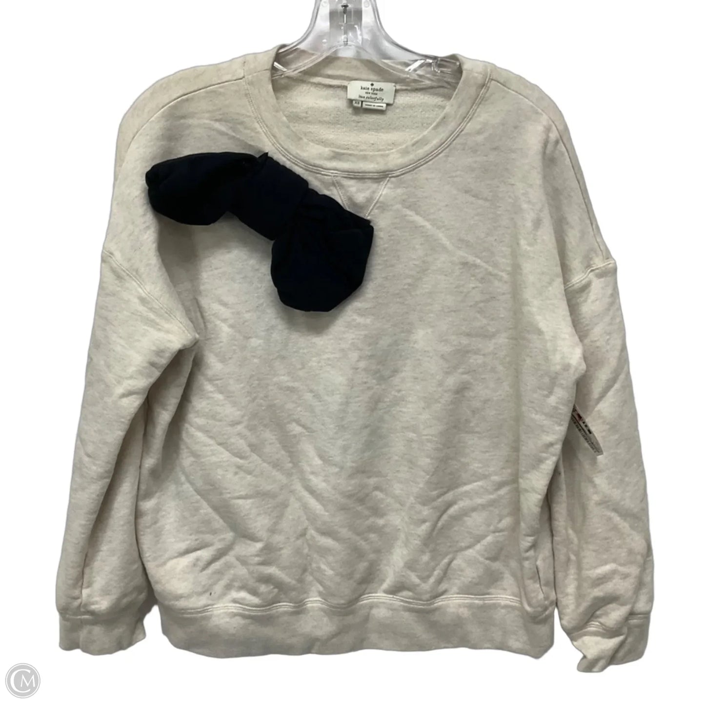 Top Long Sleeve Designer By Kate Spade In Black & Cream, Size: Xs