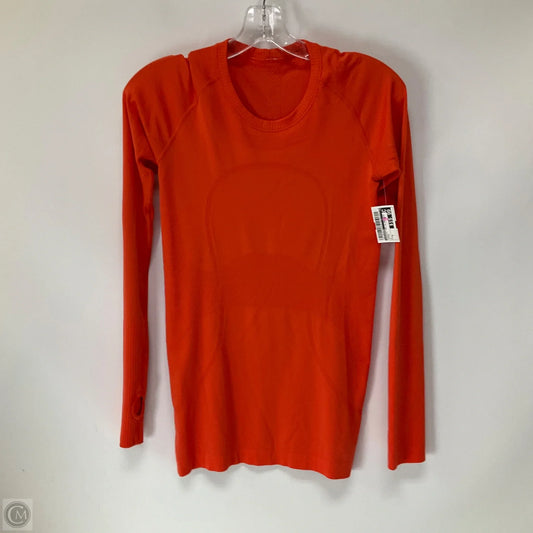 Athletic Top Long Sleeve Crewneck By Lululemon In Orange, Size: 6