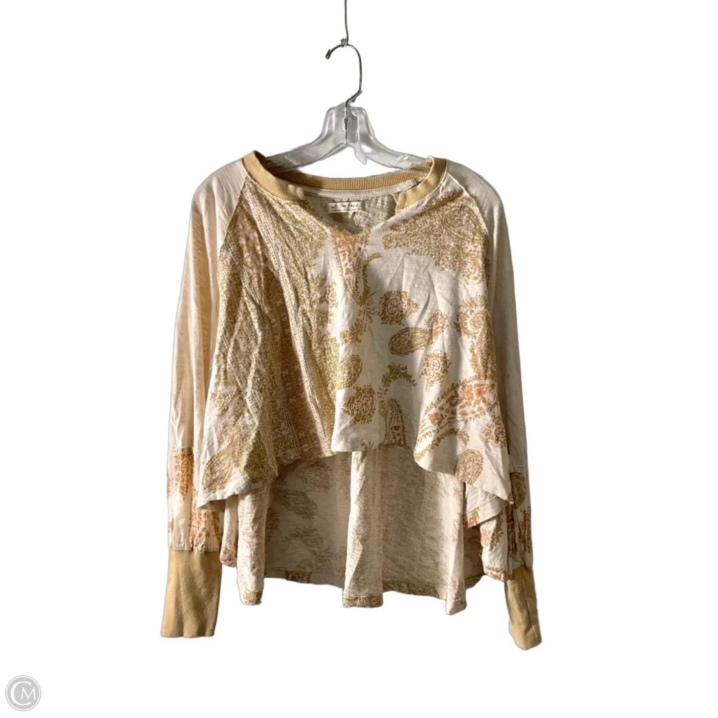 Top Long Sleeve By We The Free In Tan & White, Size: Xs