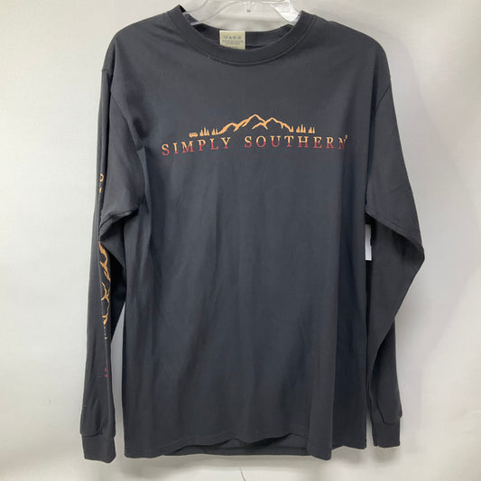 Top Long Sleeve By Simply Southern In Grey, Size: M