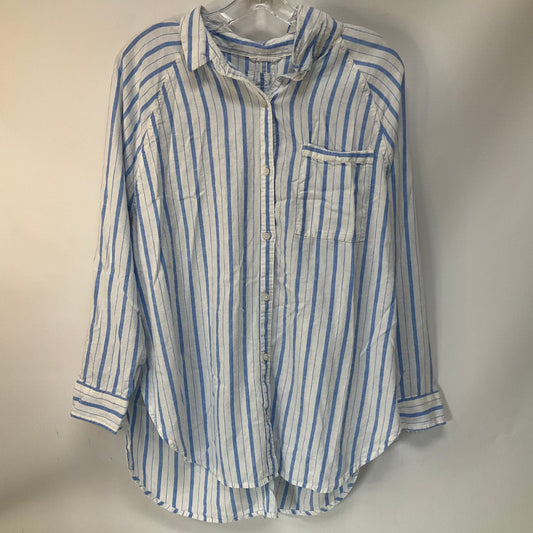 Top Long Sleeve By Aerie In Striped Pattern, Size: M