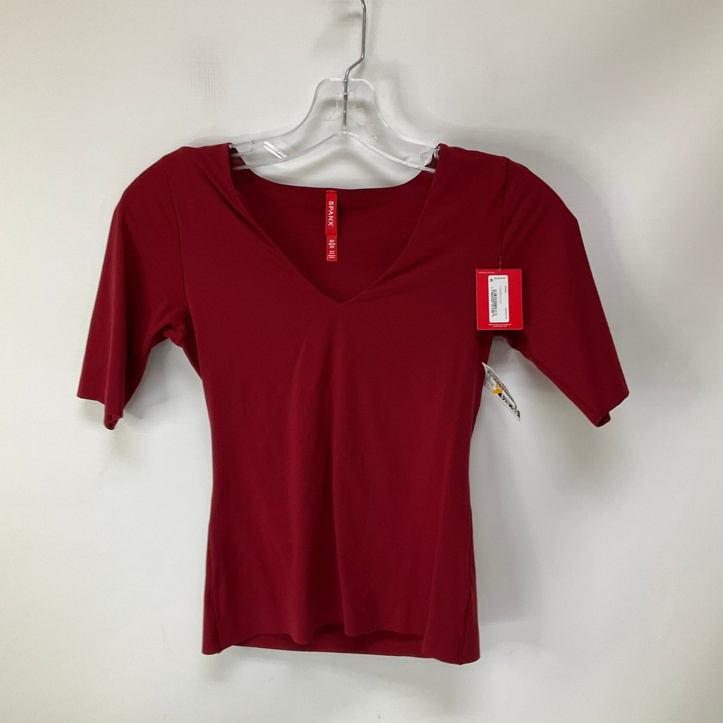 Top 3/4 Sleeve By Spanx In Red, Size: Xs