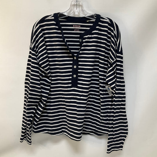 Top Long Sleeve By Boden In Striped Pattern, Size: L