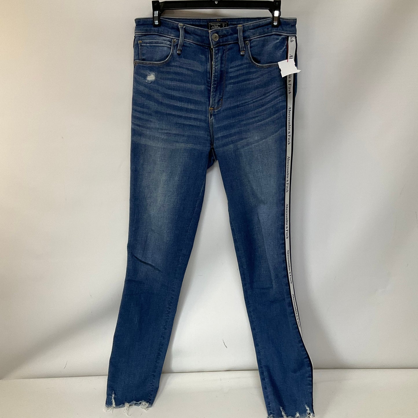 Jeans Skinny By Abercrombie And Fitch In Blue Denim, Size: 6l