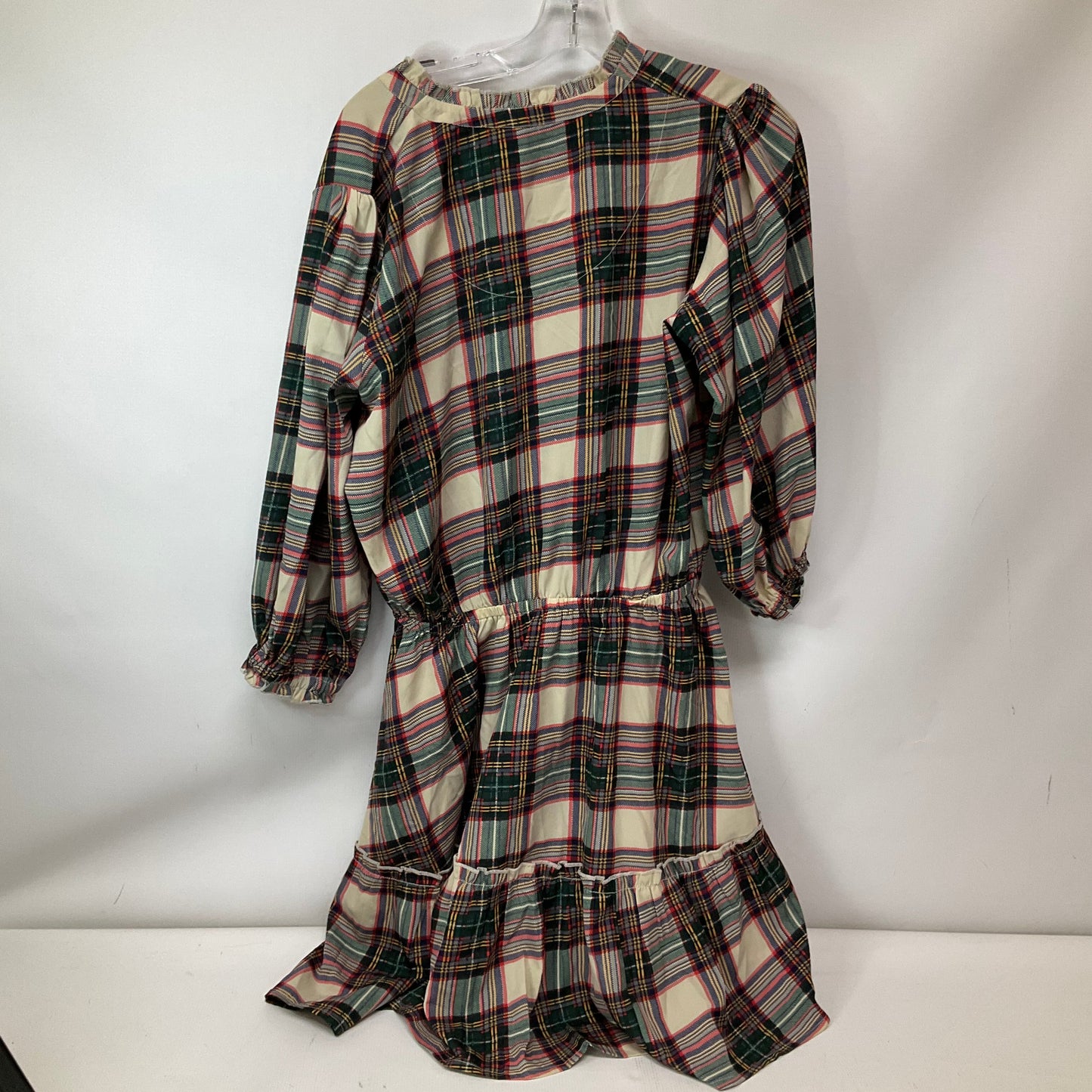 Dress Casual Short By Simply Southern In Green Plaid, Size: M