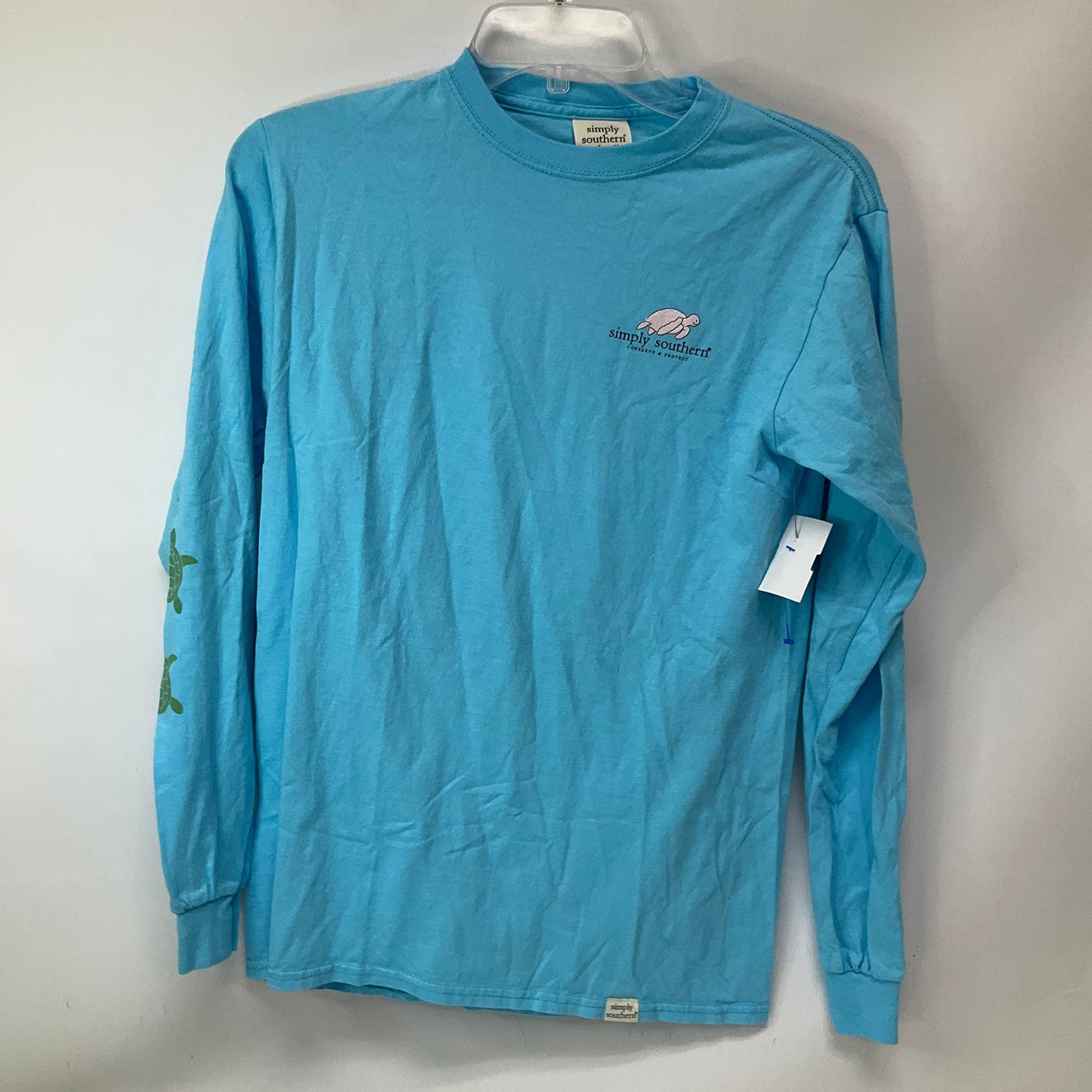 Top Long Sleeve By Simply Southern In Blue, Size: S