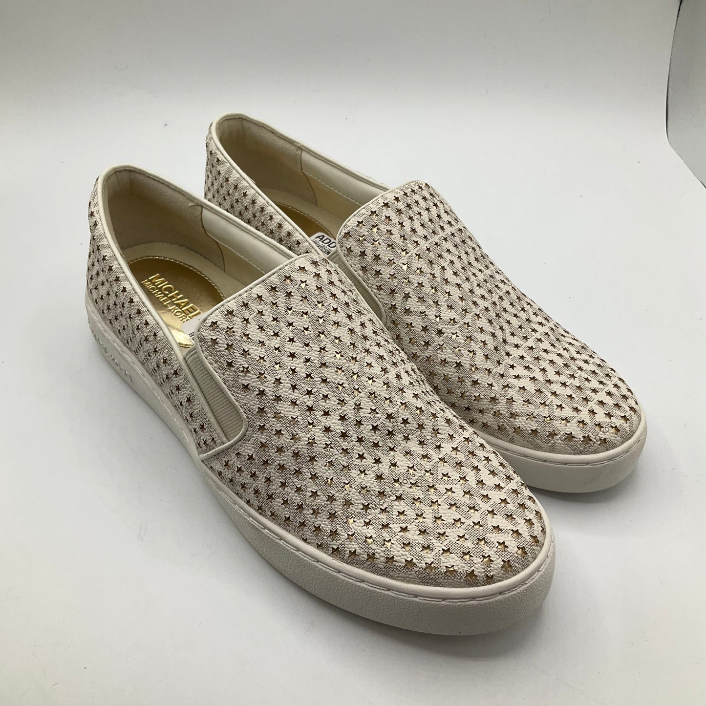 Shoes Sneakers By Michael By Michael Kors In Gold & White, Size: 9