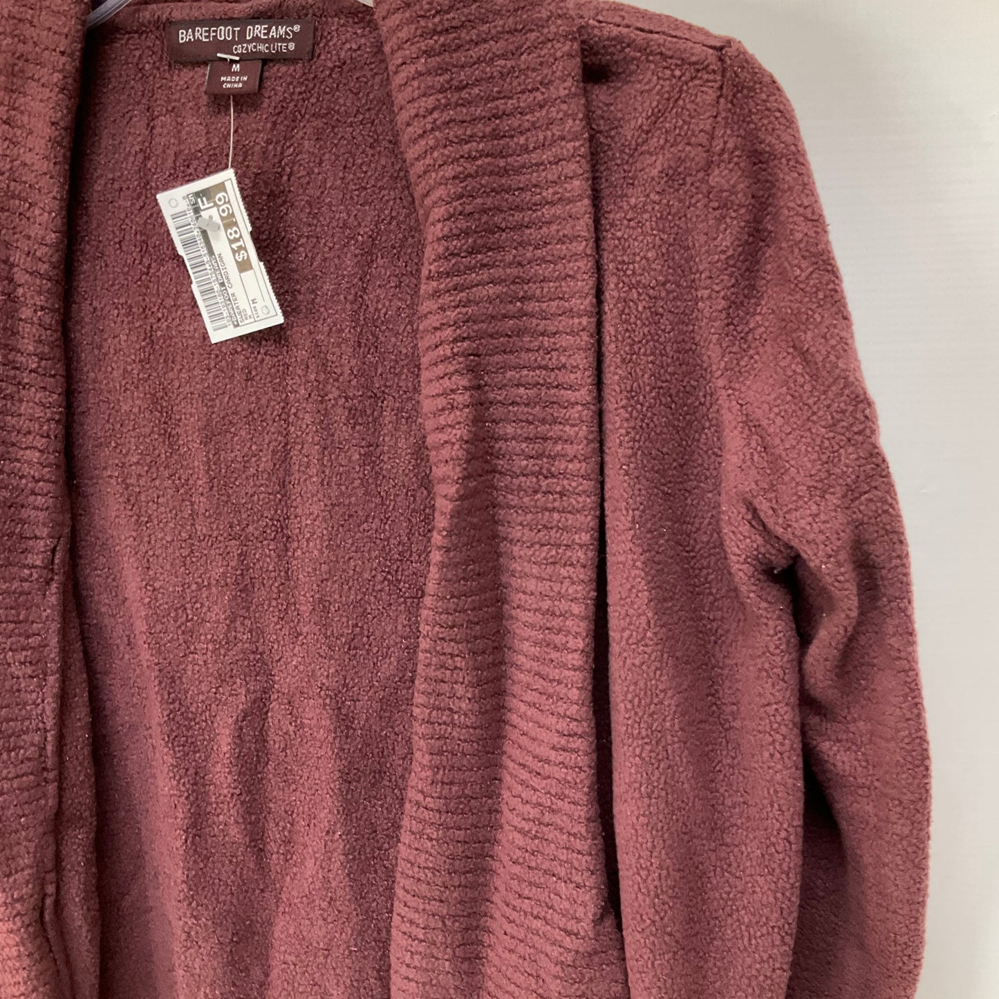 Red Sweater Cardigan Barefoot Dreams, Size M