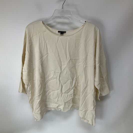 Top Short Sleeve By Theory In Cream, Size: M