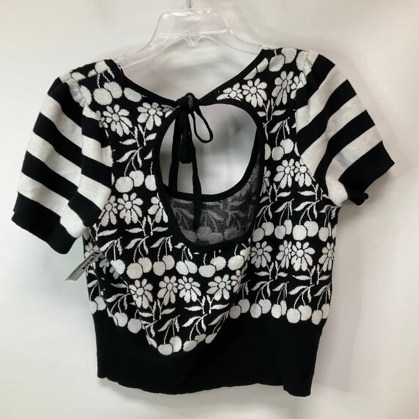 Top Short Sleeve By Maeve In Black & White, Size: L