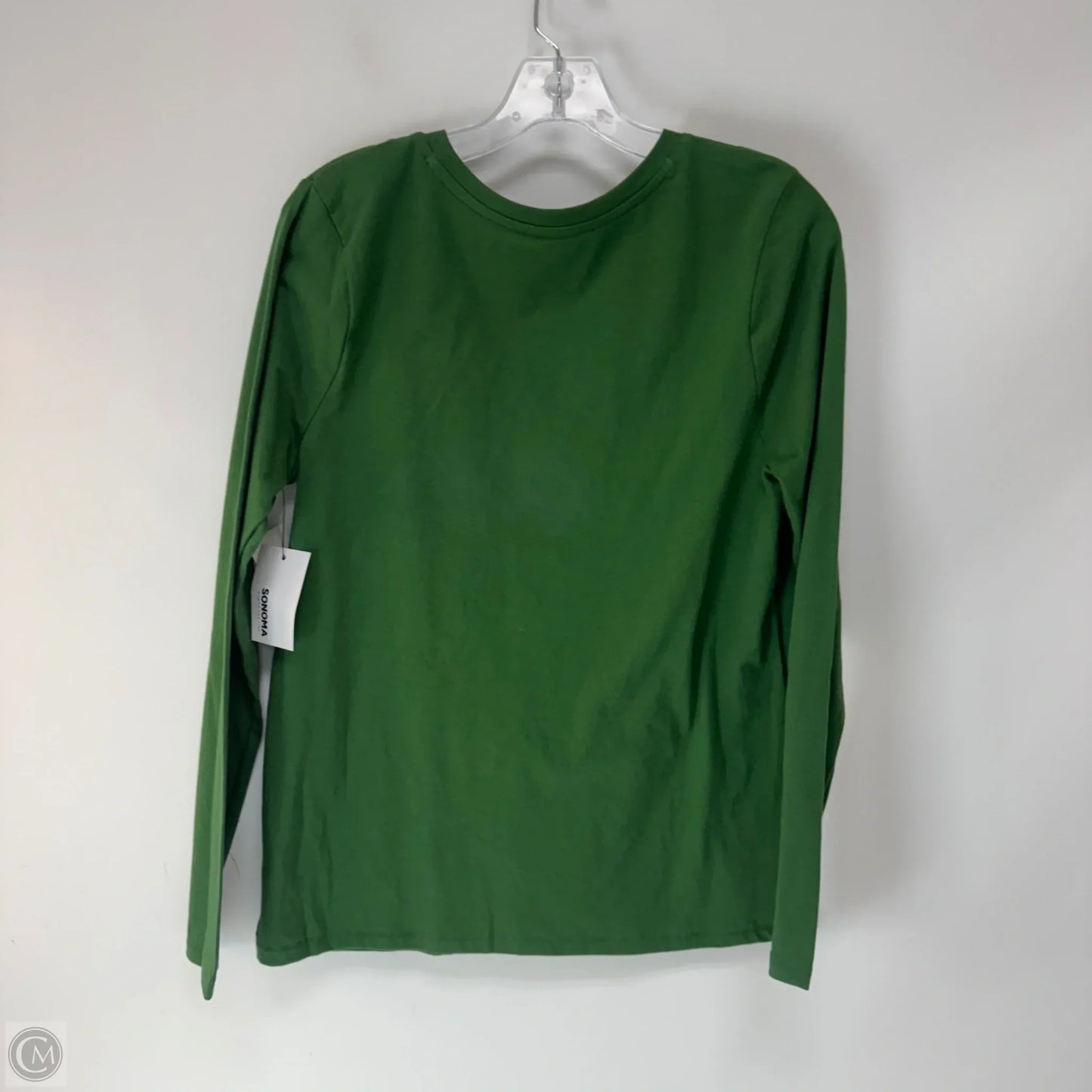 Top Long Sleeve By Sonoma In Green & White, Size: M