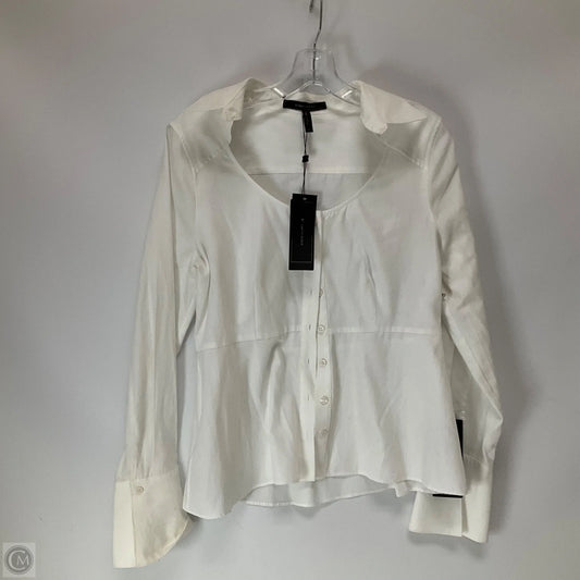 Top Long Sleeve By Bcbgmaxazria In White, Size: M