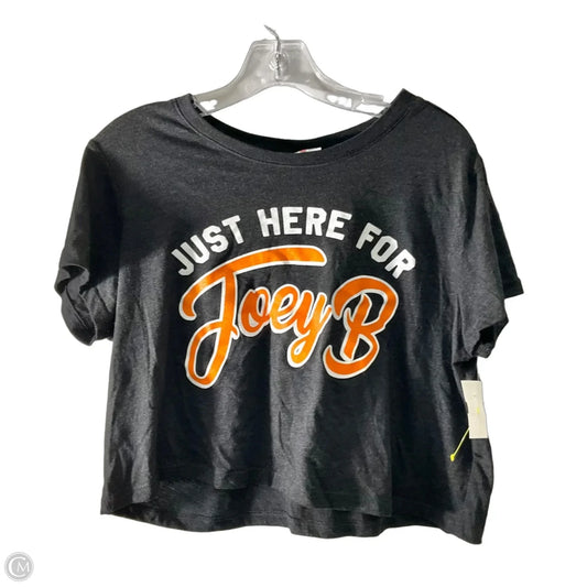Athletic Top Short Sleeve By Cmc In Grey & Orange, Size: L