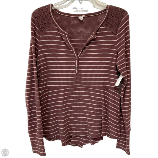 Top Long Sleeve By Anthropologie In Striped Pattern, Size: S