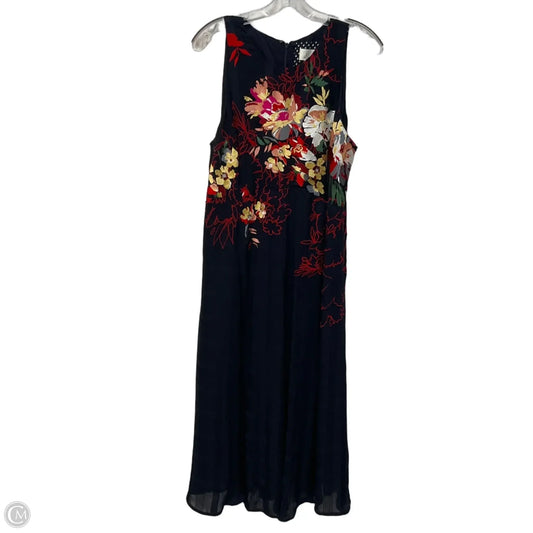 Dress Casual Midi By Anthropologie In Blue & Red, Size: 14