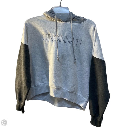 Athletic Sweatshirt Hoodie By Cme In Grey, Size: M