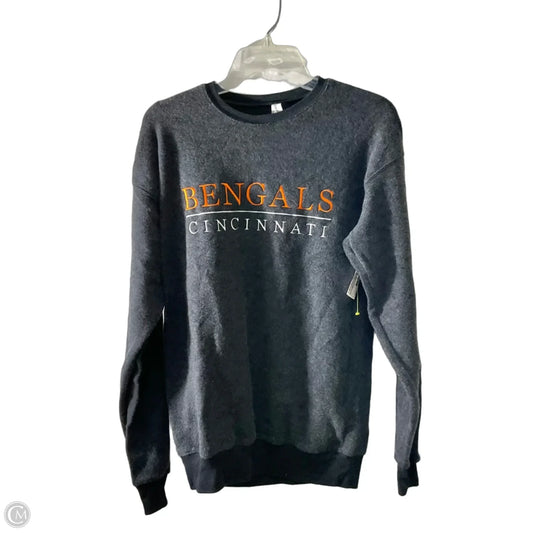 Athletic Sweatshirt Crewneck By Bella + Canvas In Grey & Orange, Size: Xs