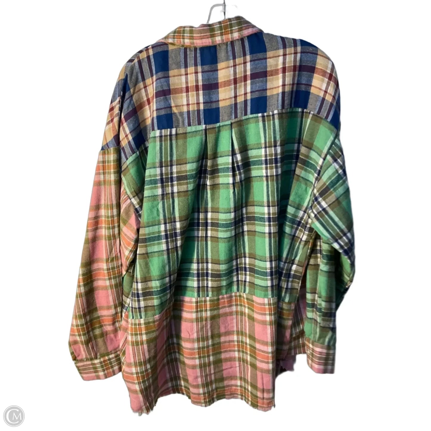 Top Long Sleeve By Bibi In Plaid Pattern, Size: L