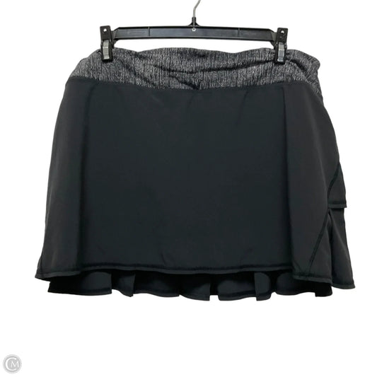 Athletic Skort By Lululemon In Black & Grey, Size: 10
