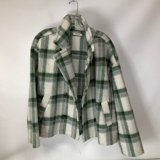 Coat Faux Fur & Sherpa By Madewell In Green & White, Size: M